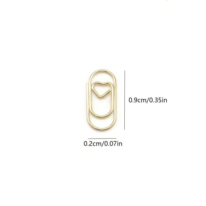 10pcs Heart Shape Metal Paper Clips 20mm Anti-rust Paper Clip