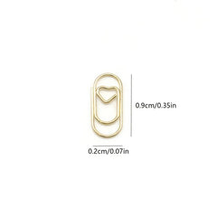10pcs Heart Shape Metal Paper Clips 20mm Anti-rust Paper Clip