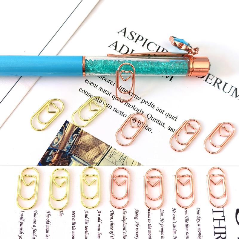 10pcs Heart Shape Metal Paper Clips 20mm Anti-rust Paper Clip
