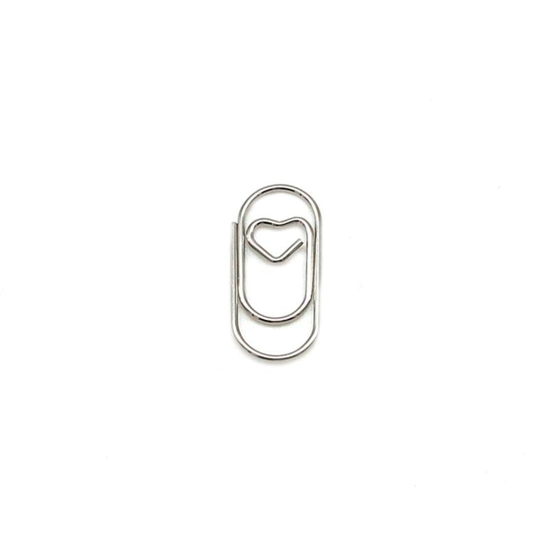 10pcs Heart Shape Metal Paper Clips 20mm Anti-rust Paper Clip
