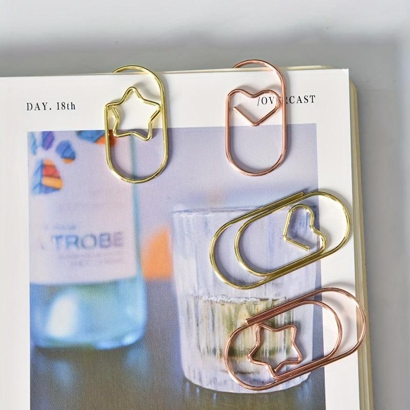 20pcs Star Shaped Paper Clips Office Supplies Metal Clip
