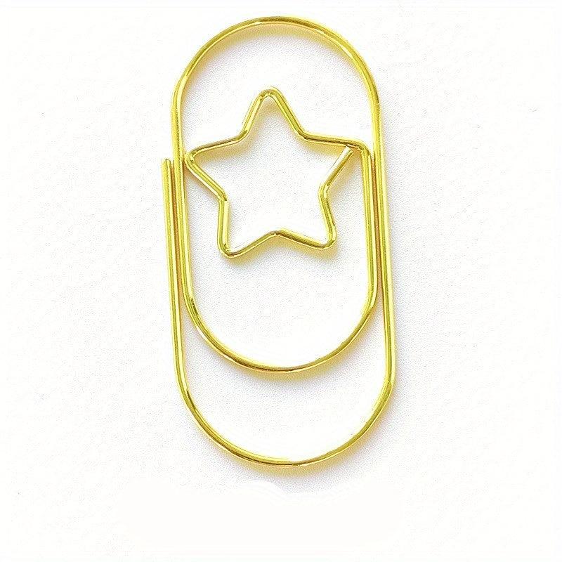 20pcs Star Shaped Paper Clips Office Supplies Metal Clip