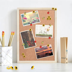 55pcs Sunflower Bee Ladybug Push Pins Wooden Bees Ladybugs Decorative Flowers