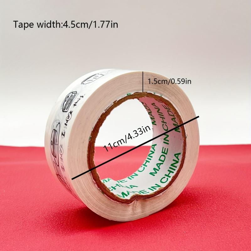 1pc 4 Wide 90m Length Large Roll Tape Cake Milk Dessert Printed Sealing Box Tape