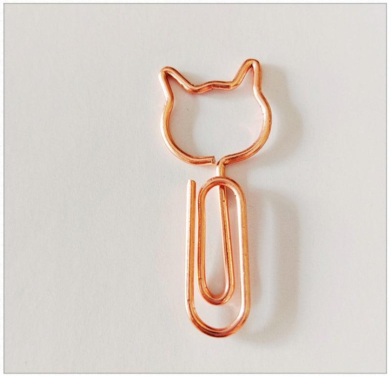 20pcs Cat Metal Paper Clips for Office and School Stationery
