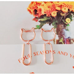 20pcs Cat Metal Paper Clips for Office and School Stationery
