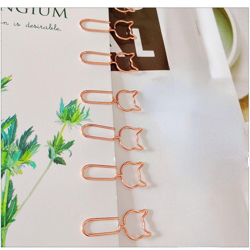 20pcs Cat Metal Paper Clips for Office and School Stationery