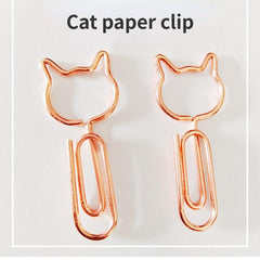 20pcs Cat Metal Paper Clips for Office and School Stationery