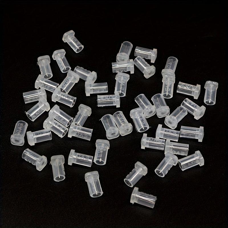 100pcs Transparent Plastic Glue Hole Opener Safety Pin Office Supplies