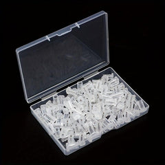100pcs Transparent Plastic Glue Hole Opener Safety Pin Office Supplies