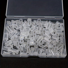 100pcs Transparent Plastic Glue Hole Opener Safety Pin Office Supplies