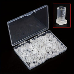 100pcs Transparent Plastic Glue Hole Opener Safety Pin Office Supplies
