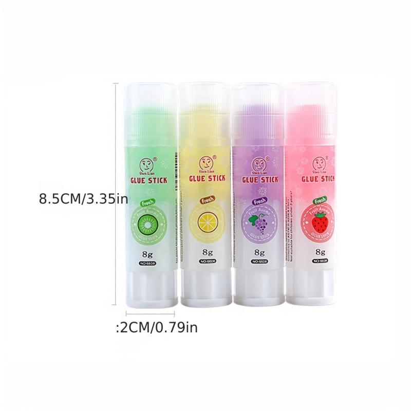 4pcs Fruit Fragrance Student Solid Glue Stick