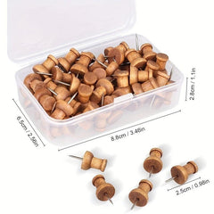 100 Wooden Push Nails for Cork Boards Maps Home Office Craft Projects
