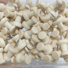 100 Wooden Push Nails for Cork Boards Maps Home Office Craft Projects
