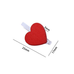 20pcs Mini Heart Wooden Clothes Pin Clips Wedding Decor