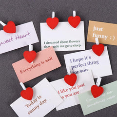 20pcs Mini Heart Wooden Clothes Pin Clips Wedding Decor