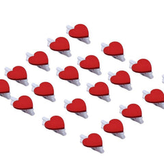 20pcs Mini Heart Wooden Clothes Pin Clips Wedding Decor