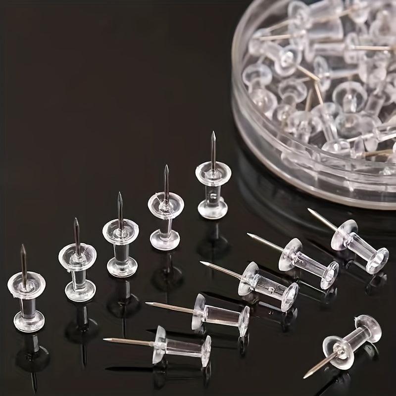 50pcs Transparent Cork Nails for Art, Wooden Board, Office Message