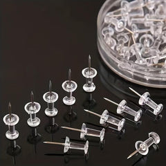 50pcs Transparent Cork Nails for Art, Wooden Board, Office Message
