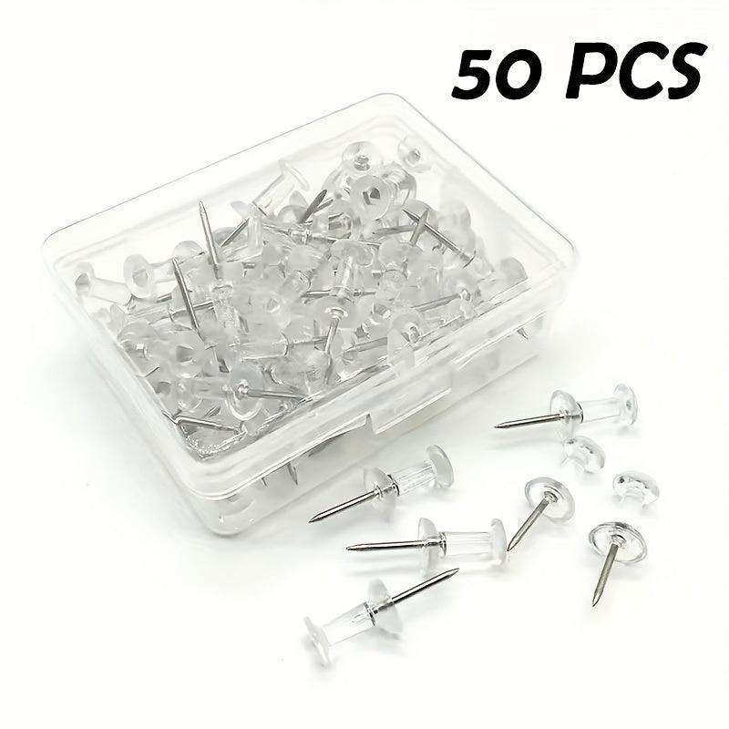 50pcs Transparent Cork Nails for Art, Wooden Board, Office Message