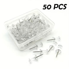 50pcs Transparent Cork Nails for Art, Wooden Board, Office Message