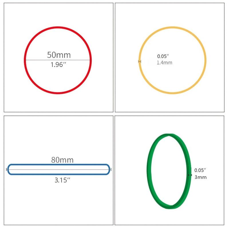 50mm Rubber Bands 200pcs Bag Multiple Colors