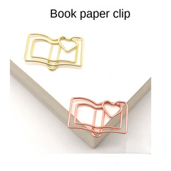 Colorful Book Shaped Paper Clip - Rose Cartoon Design