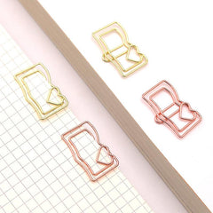 Colorful Book Shaped Paper Clip - Rose Cartoon Design