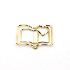 Colorful Book Shaped Paper Clip - Rose Cartoon Design