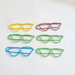 50pcs Mixed Glasses Shaped Paper Clips Bookmark Clips Metal Paper Holder