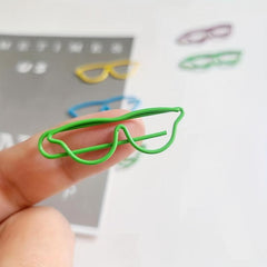 50pcs Mixed Glasses Shaped Paper Clips Bookmark Clips Metal Paper Holder