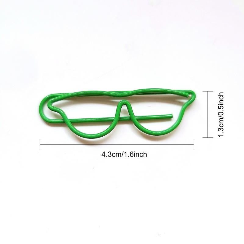50pcs Mixed Glasses Shaped Paper Clips Bookmark Clips Metal Paper Holder