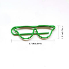 50pcs Mixed Glasses Shaped Paper Clips Bookmark Clips Metal Paper Holder