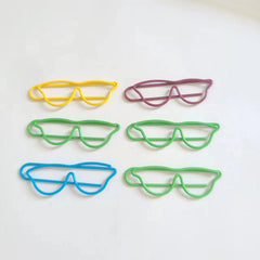 50pcs Mixed Glasses Shaped Paper Clips Bookmark Clips Metal Paper Holder