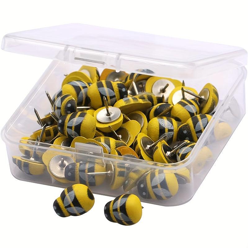 30pcs Wooden Ladybug Cork Board Decoration Push Pins
