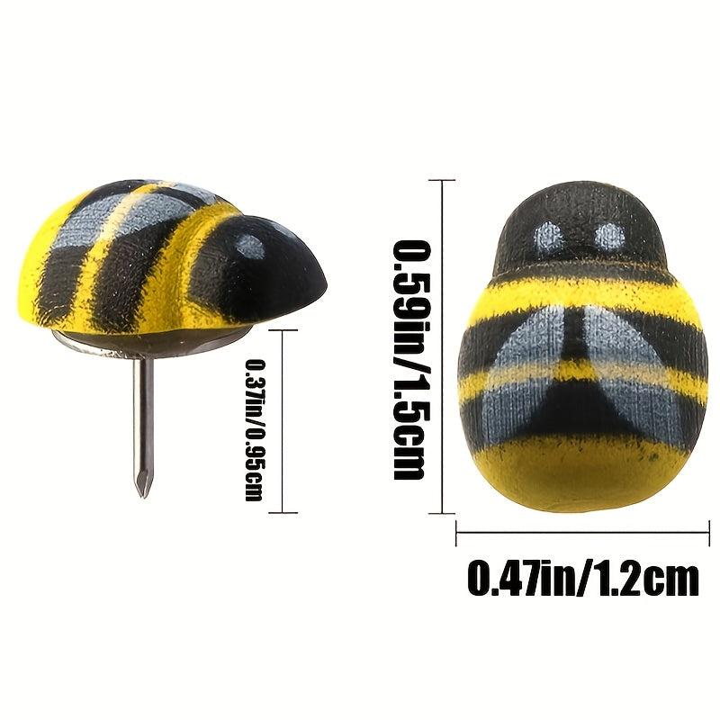 30pcs Wooden Ladybug Cork Board Decoration Push Pins