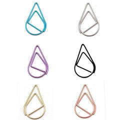60pcs Water Drop Paper Clip - Creative Loopback for Office