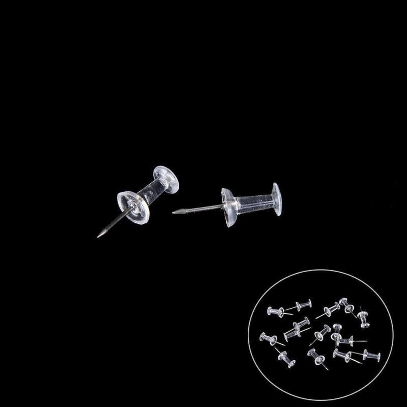 100pcs Transparent Plastic Nails Corkboard Supplies