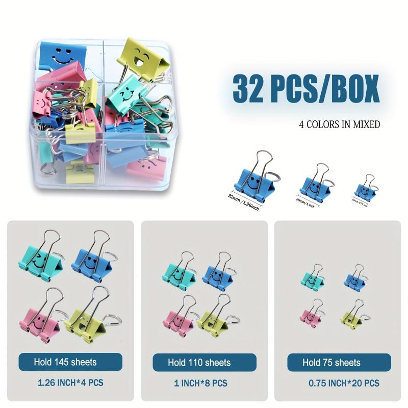 Dovetail Clips Binder 32pcs Large Medium Small Size Combo Storage