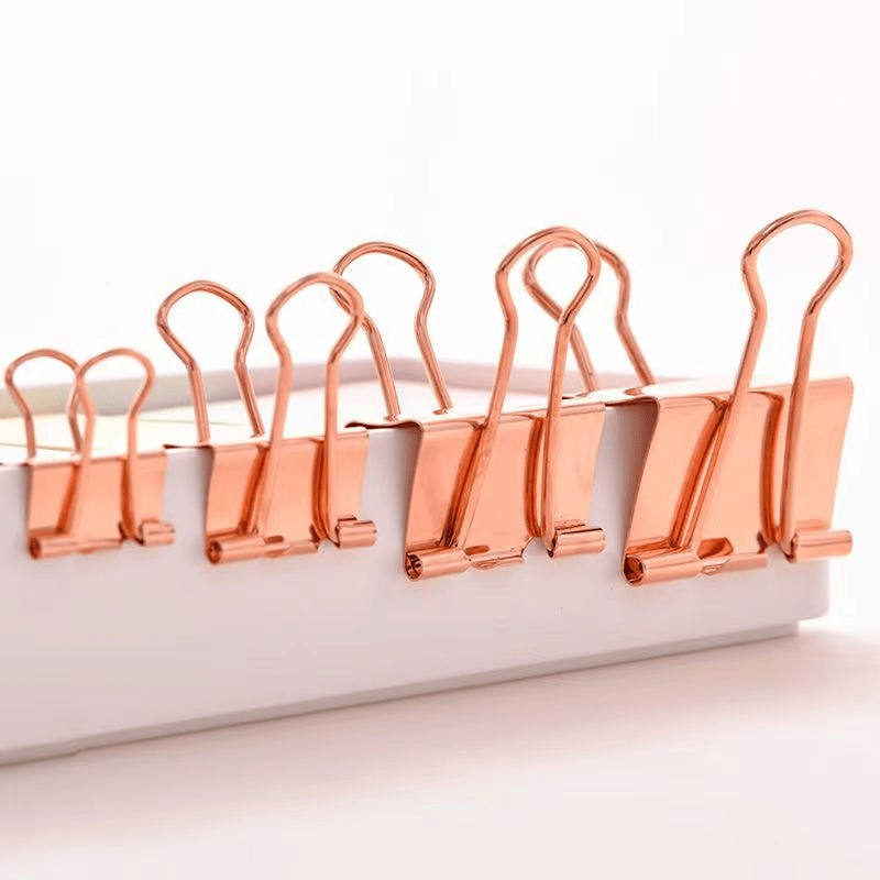 Elegant Rose Binder Clips with Long Tail Clips