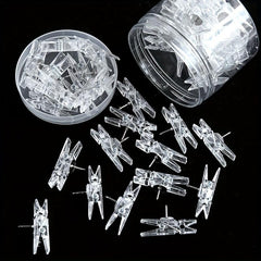 20pcs Transparent Plastic Clip Push Pins Softwood Board Photo Wall Decoration