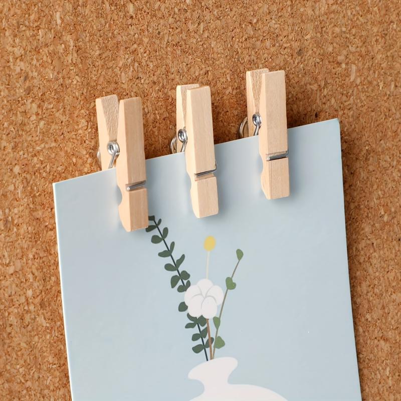 40pcs Wooden Push Pin Clips for Bulletin Boards Cork Board Decoration