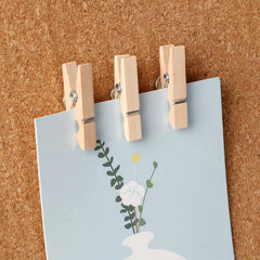 40pcs Wooden Push Pin Clips for Bulletin Boards Cork Board Decoration