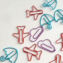 24pcs Mixed Colour Steel Umbrella Plane Paper Clips Bookmark