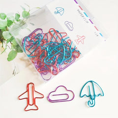 24pcs Mixed Colour Steel Umbrella Plane Paper Clips Bookmark