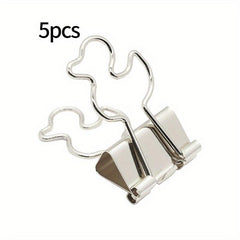 5pcs Metal Assorted Binder Clips for Home Office School