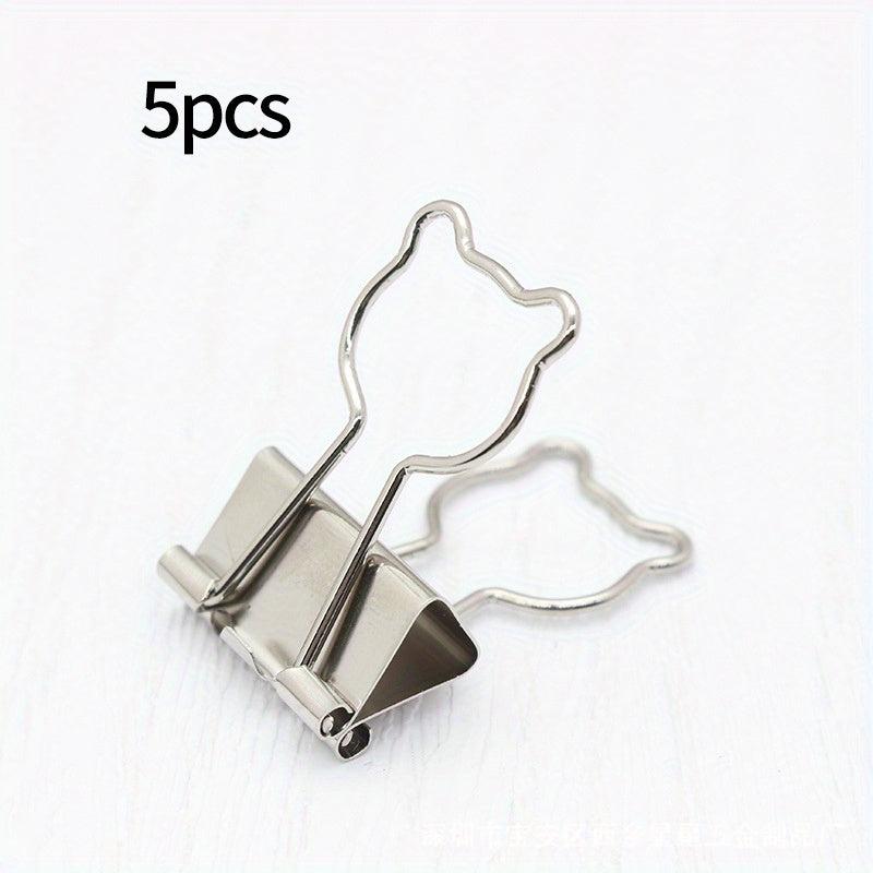 5pcs Metal Assorted Binder Clips for Home Office School