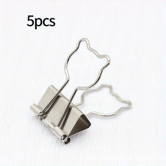 5pcs Metal Assorted Binder Clips for Home Office School