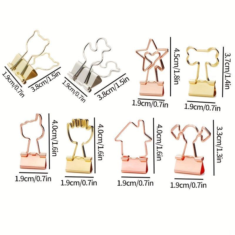 5pcs Metal Assorted Binder Clips for Home Office School